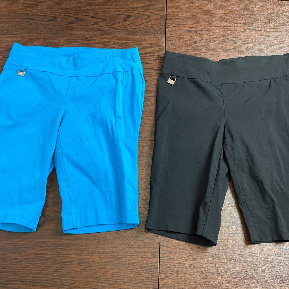 Rafaella Comfort Blue Black Shorts Size 6